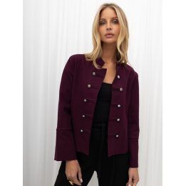 Moteriškas medvilninis dvieilis švarkas Italy Moda, bordo