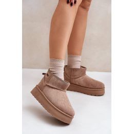 Moteriški žemi sniego batai su kailiu Step in style, smėlio