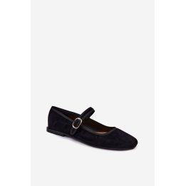 Moteriškos balerinos su dirželiu Step in style, juodos
