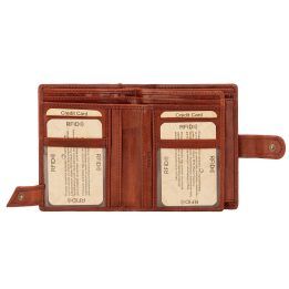Vyriška natūralios odos RFID piniginė EL FORREST, ruda, 10 × 13 × 3 cm