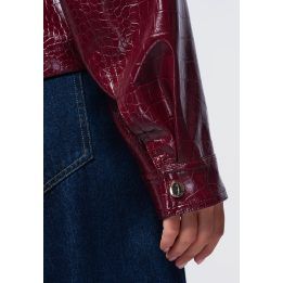 Moteriška striukė su diržu Ombre Clothing, bordo