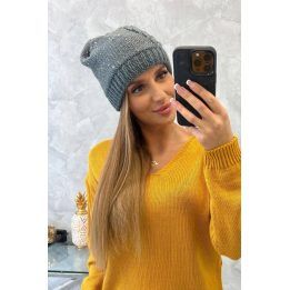 Moteriška žieminė kepurė Amira, tamsiai pilkos spalvos