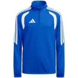 Vaikiškas adidas džemperis su užtrauktuku, mėlynas su baltomis detalėmis