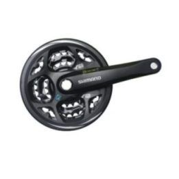 Trijų žvaigždučių dviratininko mechanizmas Shimano Altus FC-M311, juodas