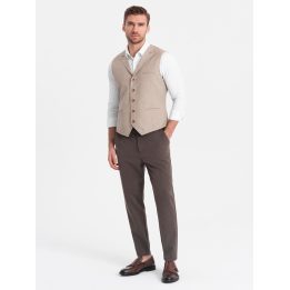 Vyriškos chino kelnės su tampriu juosmeniu Ombre Clothing, rudos