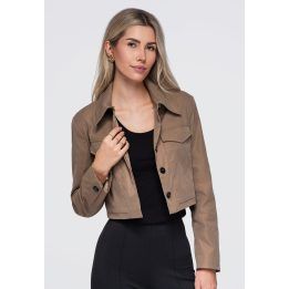Moteriškas trumpas švarkas Ombre Clothing, smėlio