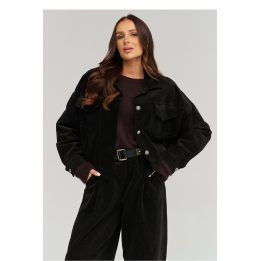 Velvetinė bomberio stiliaus striukė Makadamia – juoda