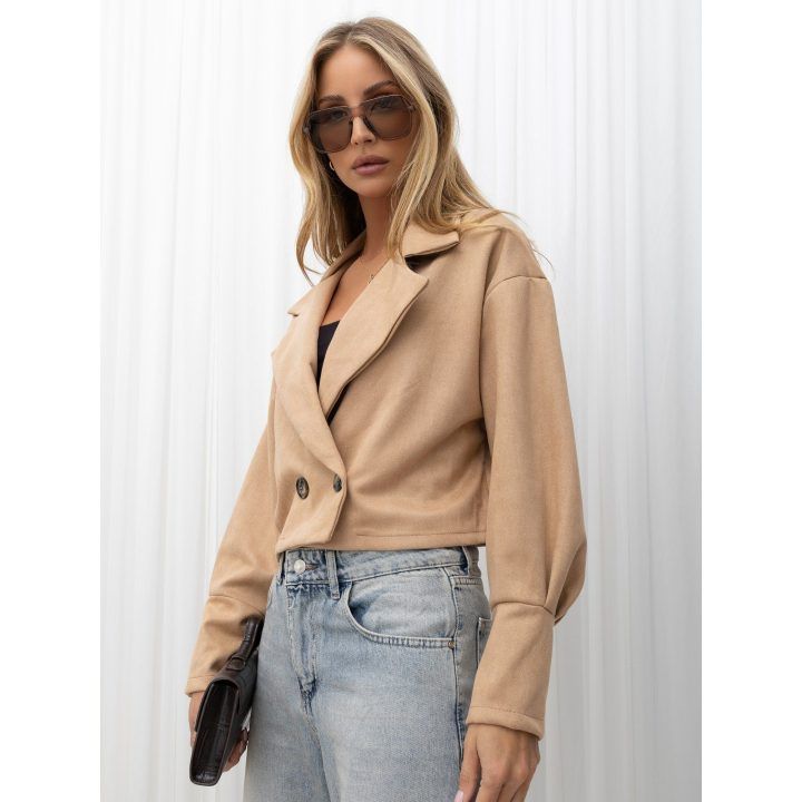 Moteriška striukė su apykakle Italy Moda, šviesiai ruda