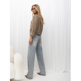 Moteriška dvieilė demisezoninė striukė Italy Moda, tamsiai smėlio