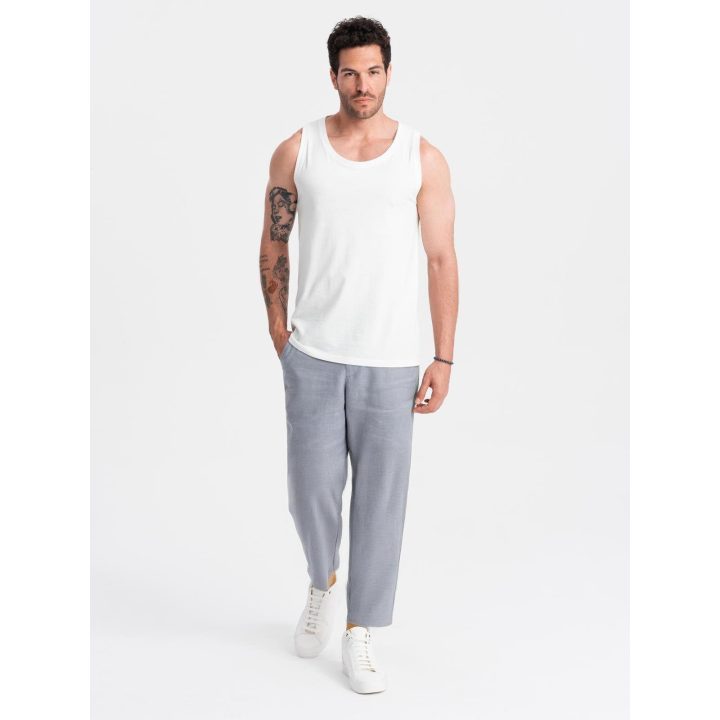 Vyriški medvilniniai marškinėliai be rankovių OMBRE CLOTHING, balti