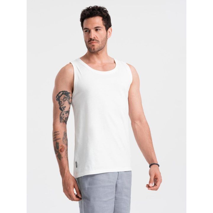 Vyriški medvilniniai marškinėliai be rankovių OMBRE CLOTHING, balti