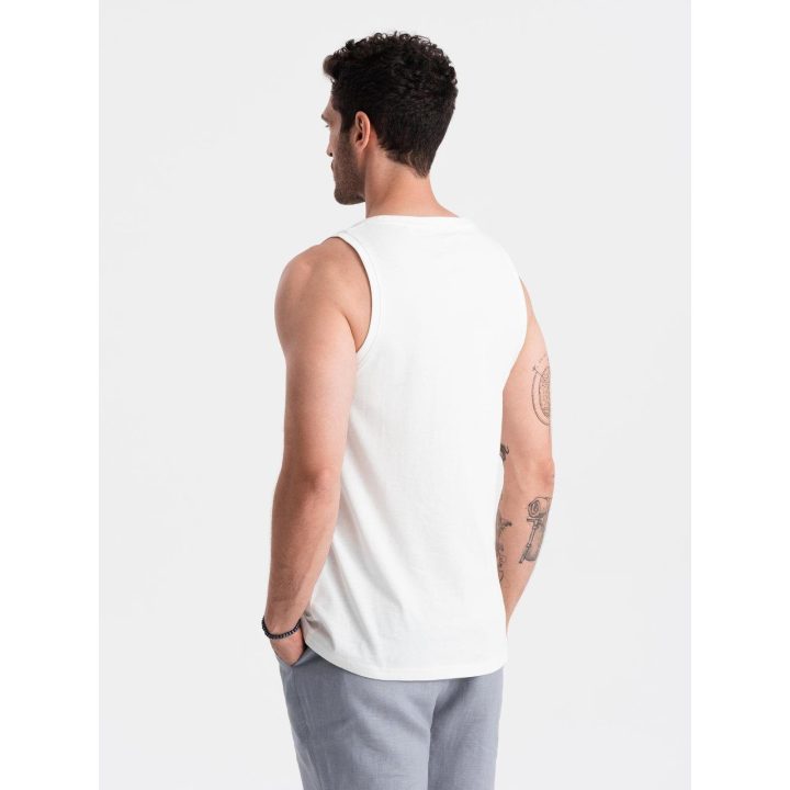 Vyriški medvilniniai marškinėliai be rankovių OMBRE CLOTHING, balti