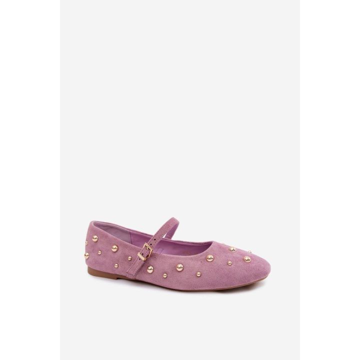 Moteriškos balerinos su dirželiu per keltį Step in style, violetinės