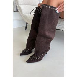 Moteriški ilgaauliai batai su smailia nosele Step in style, rudi