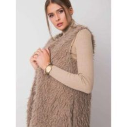 Tamsiai smėlio spalvos kailinė liemenė
