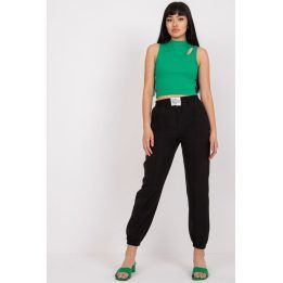 Moteriškos aukšto liemens kelnės su elastine juosta Italy Moda, juodos