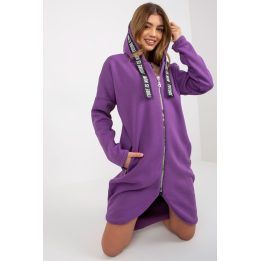 Moteriškas džemperis su gobtuvu ir užtrauktuku Relevance, violetinis