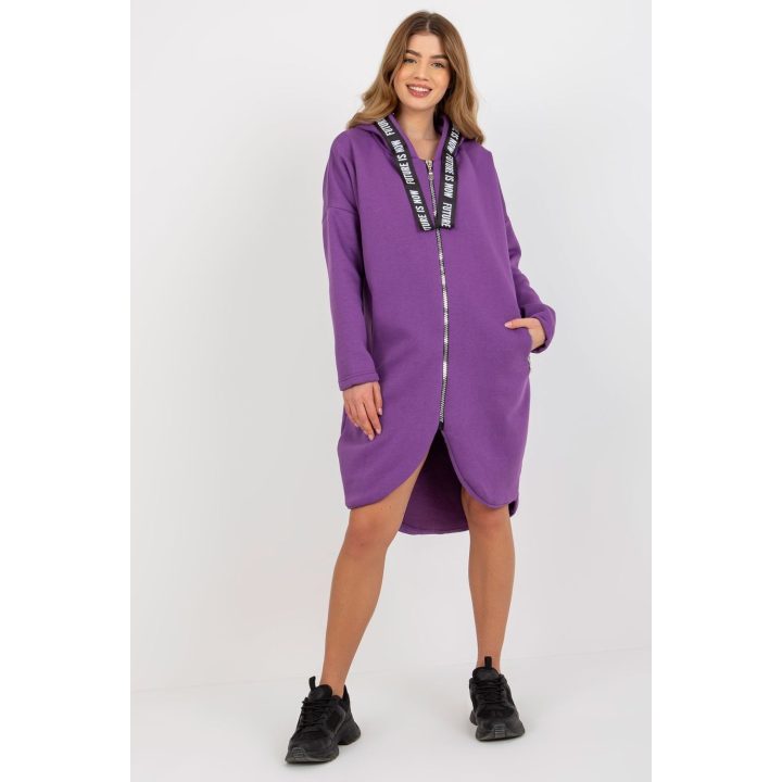 Moteriškas džemperis su gobtuvu ir užtrauktuku Relevance, violetinis