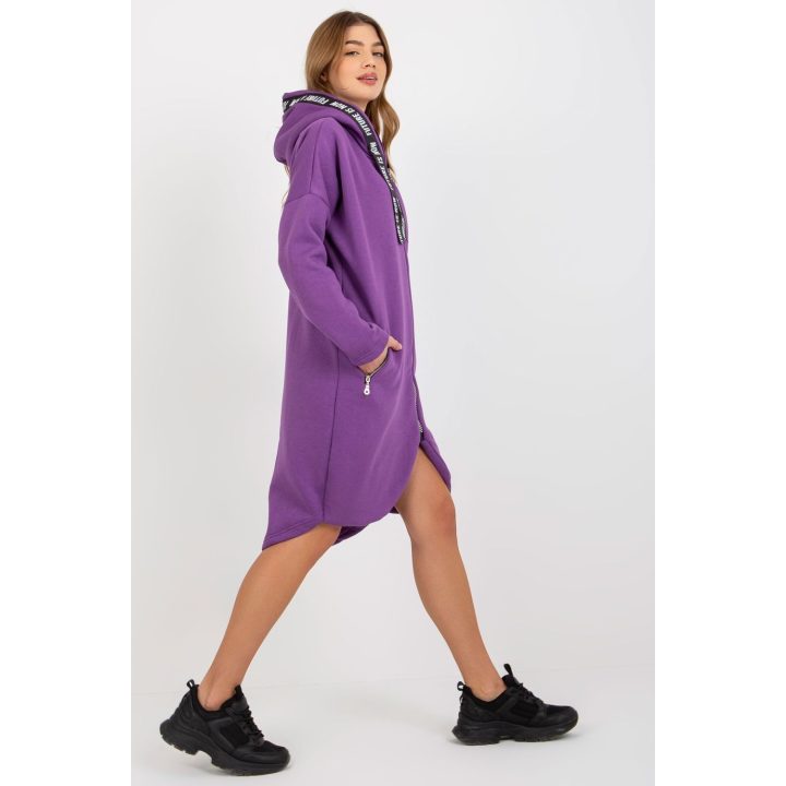Moteriškas džemperis su gobtuvu ir užtrauktuku Relevance, violetinis