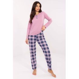 Moteriškas pižamos komplektas su languotomis kelnėmis Forever Pink, rožinis