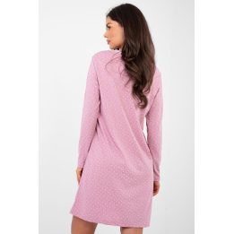 Moteriška naktinukų suknelė ilgomis rankovėmis Forever Pink, rožinė