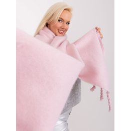 Moteriškas platus šalikas Wool Fashion Italia, apie 210 × 39 cm, šviesiai rožinis