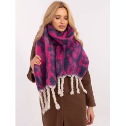 Moteriškas šalikas su gyvūnų raštu Wool Fashion Italia, ryškiai rožinis