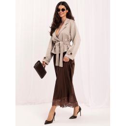 Moteriškas midi sijonas su nėriniais Italy Moda, rudas