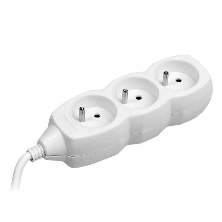 Elektros ilgintuvas su 3 lizdais Tracer PowerCord, 1,5 m, baltas