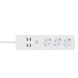 Išmanusis Wi-Fi maitinimo ilgintuvas Tellur, 3 lizdai, 4 USB, 2200 W, 1,8 m