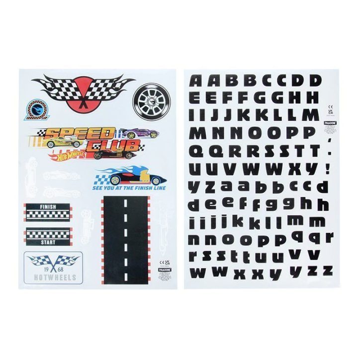 Sienų lipdukų rinkinys su Hot Wheels motyvu Paladone, 4 lapai