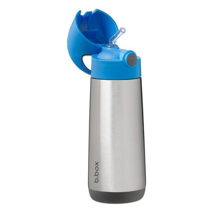 Vaikiška termogertuvė su šiaudeliu b.box, 500 ml, mėlyna