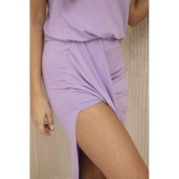 Medvilninė asimetriška suknelė, violetinė