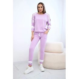 Moteriškas medvilninis komplektas „Girl Revolution“, violetinis