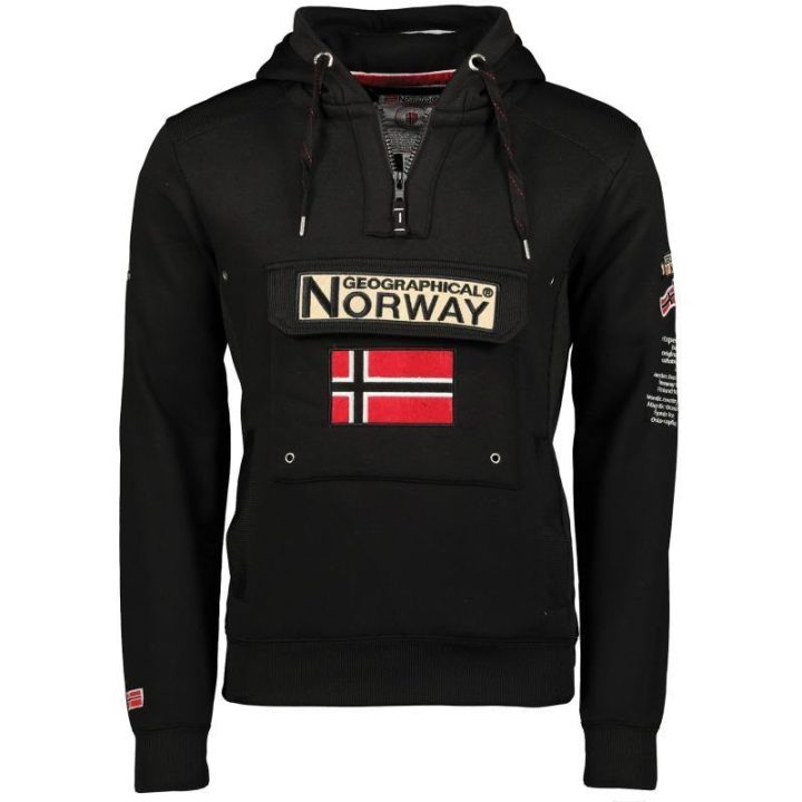 Vyriškas džemperis su gobtuvu Geographical Norway Gymclass, juodas