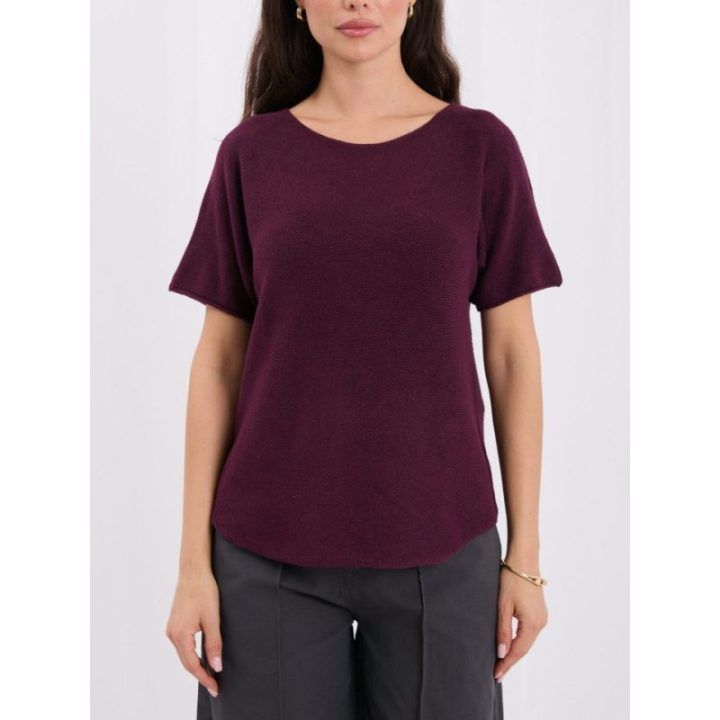 Moteriškas dvipusis megztinis Italy Moda, tamsiai violetinis