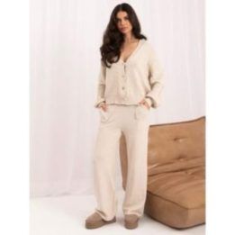 Moteriškas megztinio ir kelnių komplektas Italy Moda, šviesiai smėlio