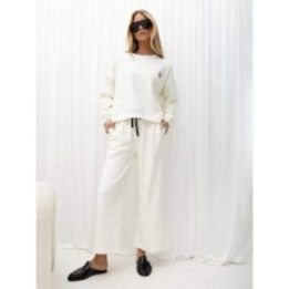 Moteriškas pašiltintas sportinis komplektas Italy Moda, kreminis