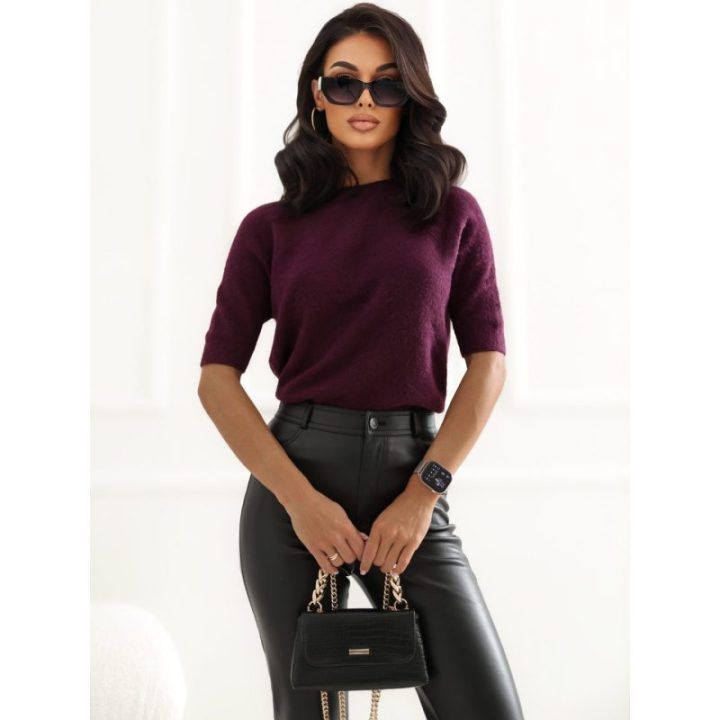 Moteriškas megztinis Italy Moda, tamsiai violetinis