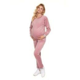 Nėščiųjų sportinis kostiumas su apvalia iškirpte PeeKaBoo, rožinis
