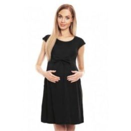 Nėščiųjų suknelė su dekoratyviniu lankeliu, PeeKaBoo, juoda