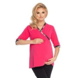 Moteriška medvilninė nėščiųjų pižama PeeKaBoo, rožinė