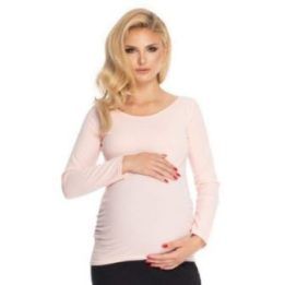 Moteriška nėščiųjų palaidinė su apvalia iškirpte PeeKaBoo, rožinė