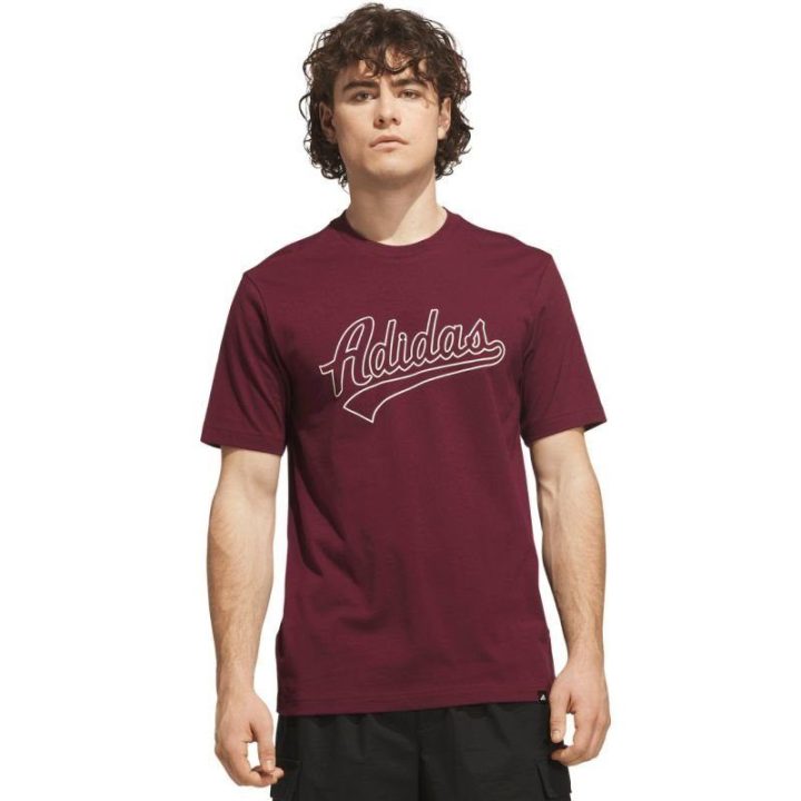 Vyriški medvilniniai marškinėliai adidas Varsity Tailsweep, bordo