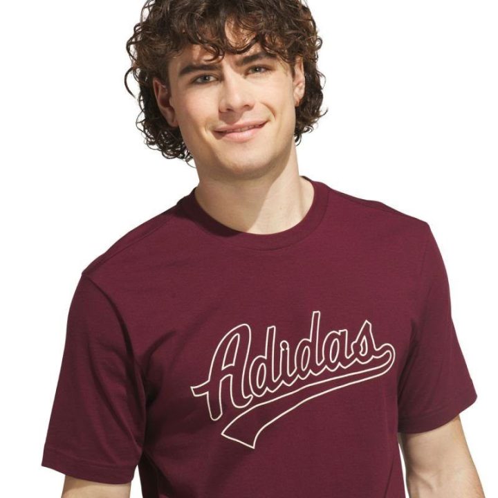 Vyriški medvilniniai marškinėliai adidas Varsity Tailsweep, bordo