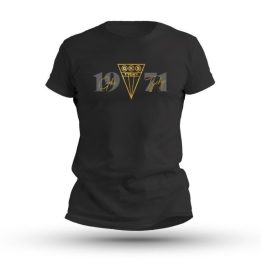 Medvilniniai marškinėliai su 1971 metų motyvu GKS Tychy, juodi