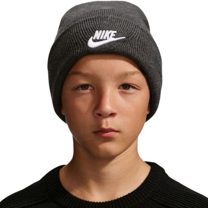 Vaikiška kepurė su atlenkiamu kraštu Nike Peak, pilka