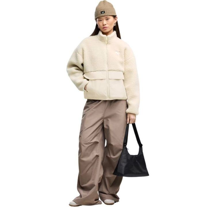 Moteriška striukė Puma Re:Fibre Sherpa, kreminė