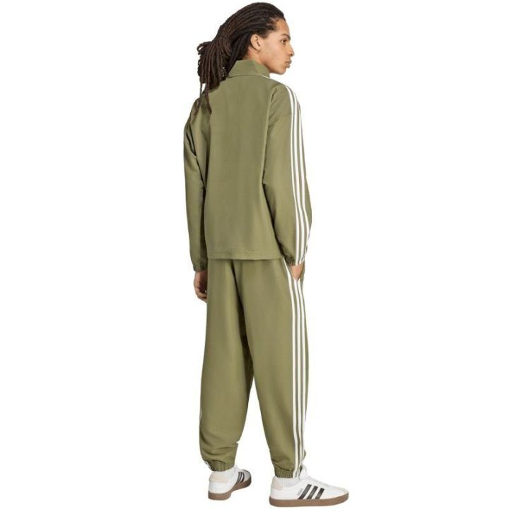 Vyriškas sportinis kostiumas adidas 3-Stripes Woven, alyvuogių
