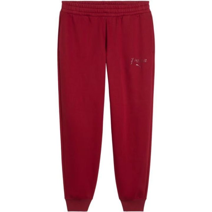 Moteriškos sportinės kelnės Puma ESS Script Comfort, raudonos